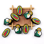 Silicone Focal Beads Religious Jesus Virgin Mary Detailed Figures 10pcs 4