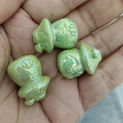 Glow In The Dark Mushroom Acrylic Beads 24mm Plated 50pcs 7