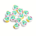 Christmas Flat Clay Beads 10mm Festive Icons Mixed Colors 100pcs 2