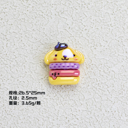 Sanrio Series Burger Resin Beads Glossy Pastel Colors 20pcs 10