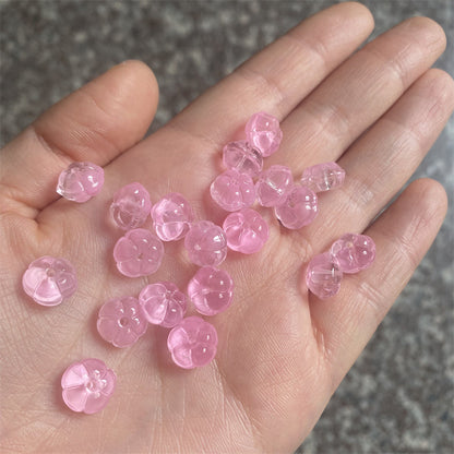 Czech Glass Beads Flat Pumpkin 9.5mm Translucent Orange 40pcs 15