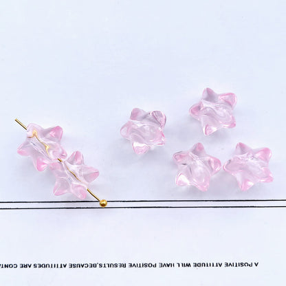 Transparent Star Acrylic Beads 11mm Chunky Pastel Mixed Colors 60pcs 13