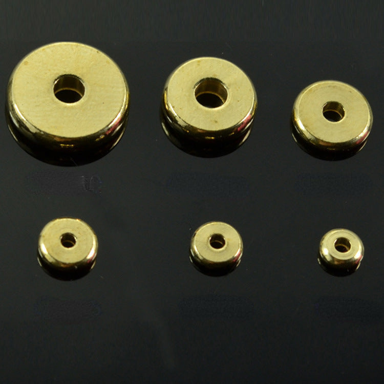 Brass Flat Spacer Beads 3-14mm Natural Color 100pcs