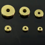 Brass Flat Spacer Beads 3-14mm Natural Color 100pcs