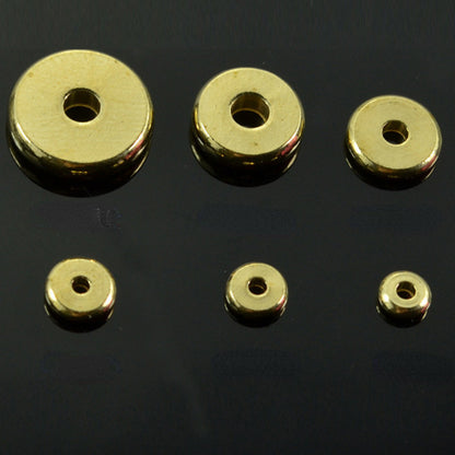 Brass Flat Spacer Beads 3-14mm Natural Color 100pcs