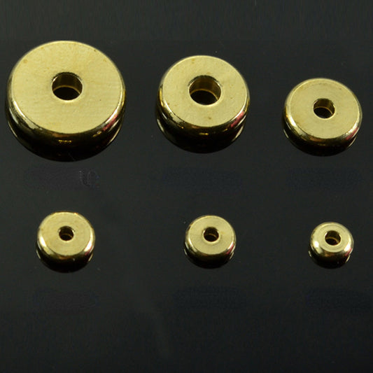 Brass Flat Spacer Beads 3-14mm Natural Color 100pcs