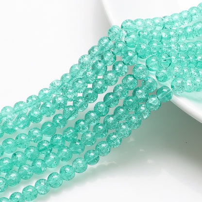 Crackle Round Glass Beads 8mm Monochrome Translucent 200pcs 8