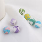 Rhinestone Round Clay Beads 16mm Golf Pattern Bubblegum 10pcs 2