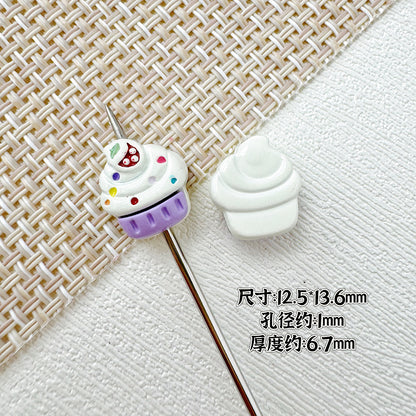 Baking Painted Watermelon and Cake Metal Beads 16mm Colorful 10pcs 15
