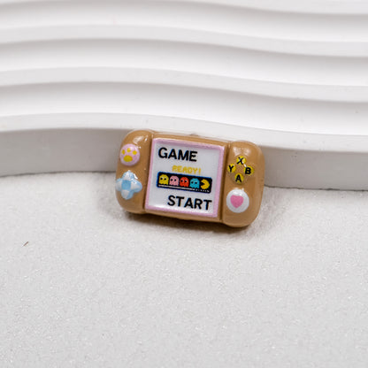 Printed Square Acrylic Beads 25mm Game Console Design 10pcs 9