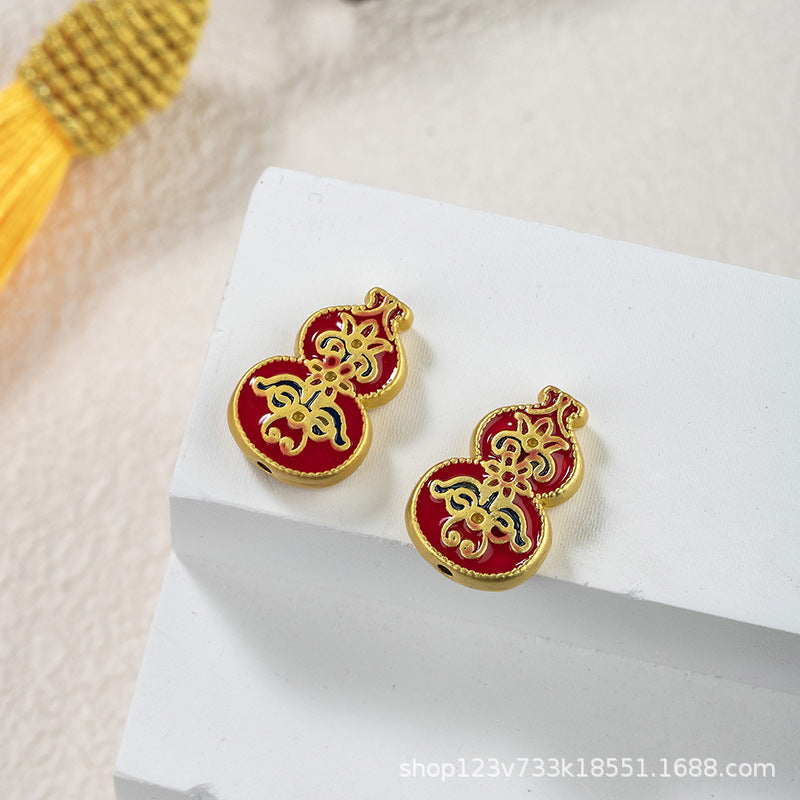 Enamel Alloy Metal Beads New Year Good Luck Series 20pcs 5