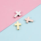 Stainless Steel Cross Metal Beads 13mm Polished Mirror Surface 10pcs