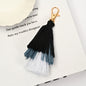 Layered Tassel Keychain Cotton Soft Texture with Metal Clasp 15