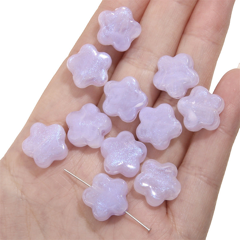 Pearl Flower Acrylic Beads 15mm Pastel Colors 20pcs 11