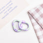 Zinc Alloy Heart Oval Painted Spring Keyrings 28mm 6pcs 13