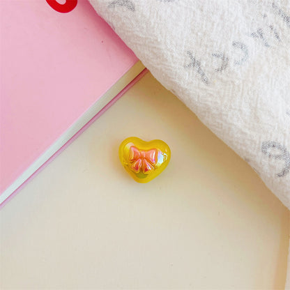 Dual Color Butterfly Bow Heart Acrylic Beads 17mm Glossy Gradient 100pcs 7