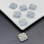 Transparent Clover Shape Glass Beads 14mm Soft Smoky Blue 100pcs 3