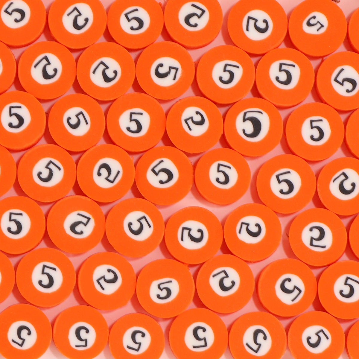 Flat Clay Beads 9mm Billiards Series Colorful Pool Ball 100pcs 10