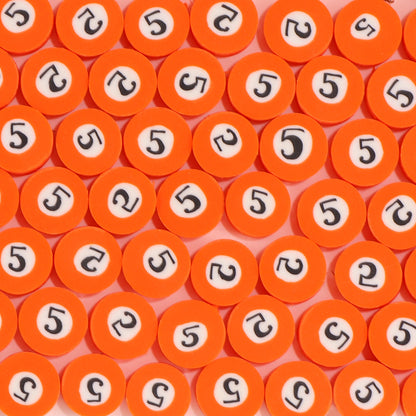 Flat Clay Beads 9mm Billiards Series Colorful Pool Ball 100pcs 10