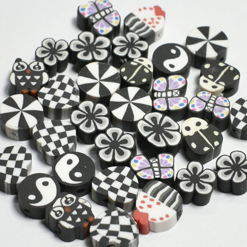 Cartoon Pattern Clay Beads 10mm Multicolor Polymer 200pcs 7