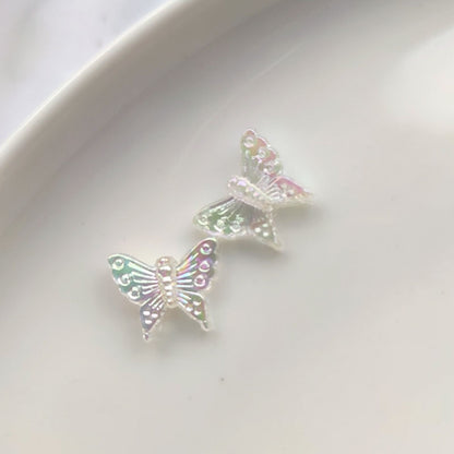Transparent Butterfly Acrylic Beads 12.4-33mm AB Plating 50pcs 9