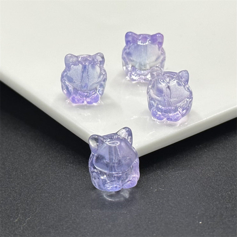 Czech Glass Beads Fox 15mm Translucent Glossy Multicolor 100pcs 10