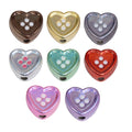 Plating Star and Heart Button Acrylic Beads 11mm Assorted Colors 50pcs 6