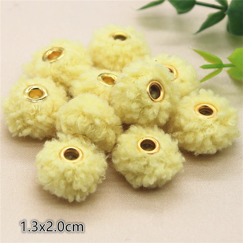 Fabric Spacer Beads 13x20mm Imitation Teddy Wool 20pcs 10