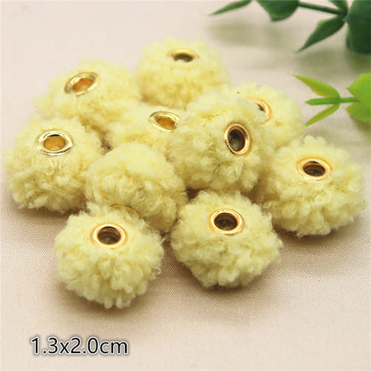 Fabric Spacer Beads 13x20mm Imitation Teddy Wool 20pcs 10