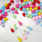 Baking Painted Pear Acrylic Beads 12-16mm Solid Colors 50pcs
