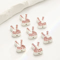Rhinestone Rabbit Alloy Beads 17mm Colorful Sparkle 10pcs 4