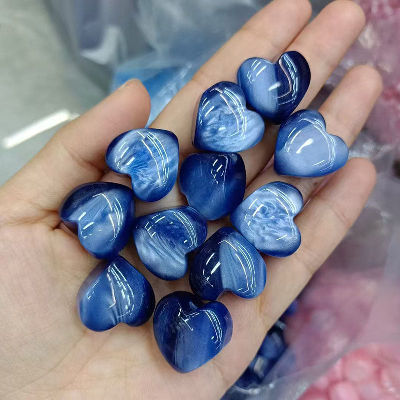 Gradient Heart Resin Beads 20mm Glossy Color Transition 20pcs 9