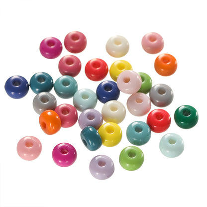 Acrylic Oblate Spacer Beads 4x7mm Baking Painted 100pcs 15