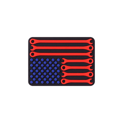 Silicone Focal Beads Careers American Flag Veteran Emblem 20pcs 9