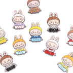 Cheerful Bunny Ear Metal Beads 24mm Colorful Enamel Alloy 10pcs 5