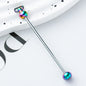 Beadable Keychain Pole Metal Electroplated Vibrant Colors 23