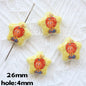 Printed Star Shaped Acrylic Beads 26mm Glossy Cartoon Design 20pcs 8