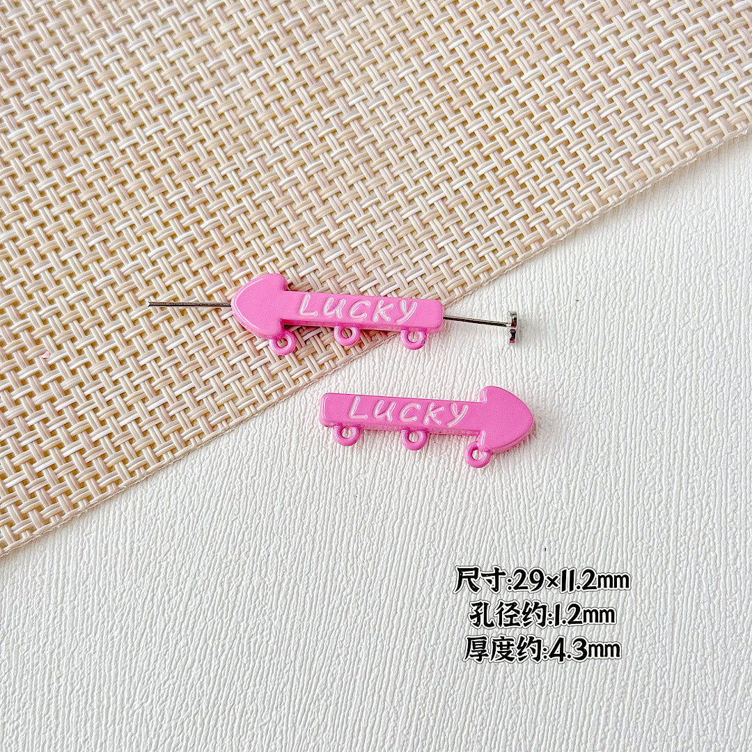 Arrow Metal Beads 29mm and 16mm Multi-Hole Enamel Painted 10pcs 9