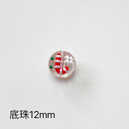 Hand Painted Christmas Enamel Glass Beads 12mm 14mm 1pc 21