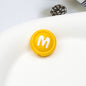 Baking Painted Acrylic Beads 18mm Enamel Candy Letter 50pcs 17