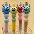 Silicone 3D Focal Beads Monster Googly Eyes Fuzzy Texture 20pcs