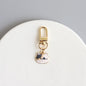 Cartoon Cat Head Keychain Zinc Alloy Enamel Gold Tone 5