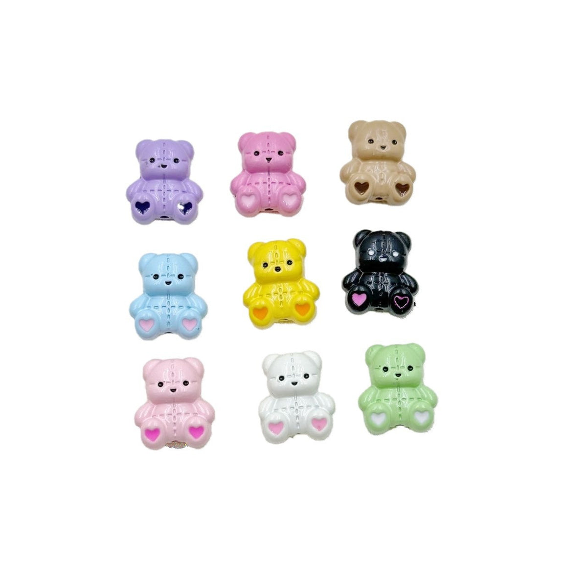 Bear and Honeypot Metal Beads 13mm Hand-Painted Colorful 10pcs 4