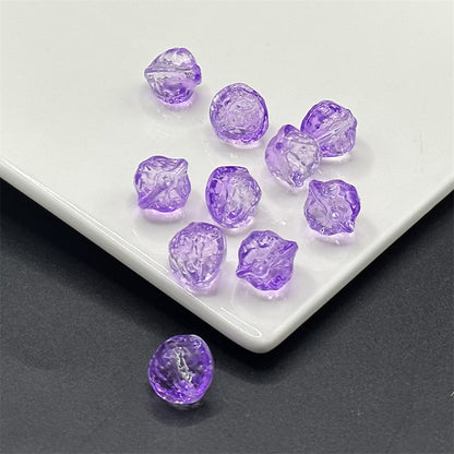 Small Walnut Shape Transparent Glass Beads 12mm Translucent Blue 100pcs 11