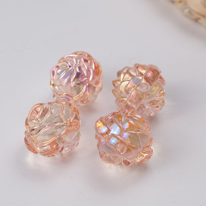 Transparent UV Plating Rose Acrylic Beads 20mm Shaped 50pcs 6