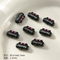 Kitten Series Metal Beads Black and Pink Enamel Alloy 10pcs 9