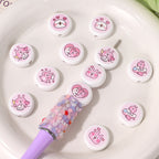 Double-Sided Flat Bunny Acrylic Beads 18mm Pink 10pcs 6