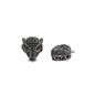 Brass Leopard Head Metal Beads 12mm Polished Cubic Zirconia 10pcs 14