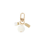 Pearl Embellished Alloy Heart Keychain Gold Tone Metal 5