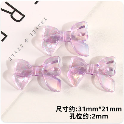 Transparent Bow Acrylic Beads 31mm AB Colored Plating 1pc 14